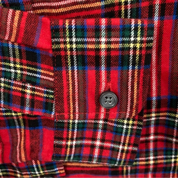 NWT Old Navy Long-Sleeve Red Plaid Flannel Shirt Size S Petite - Picture 3 of 6